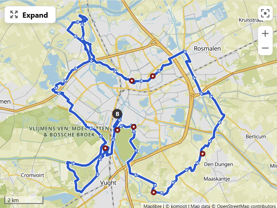 1. GPX: Linie 1629 toeristische fietsroute