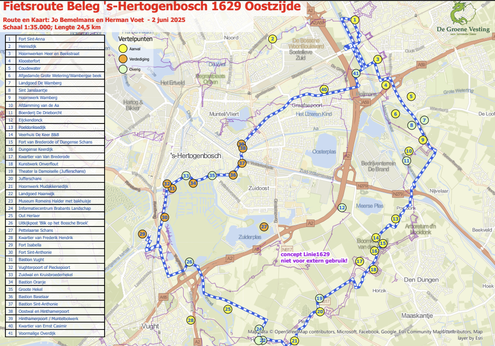 04. Concept Fietsroute Beleg 1629 Oostzijde